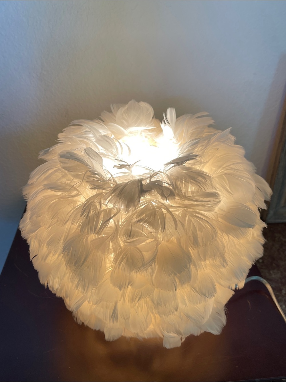 Modern Feather 1-Light Ball-Shaped Table Lamps - Picture 5 of 7